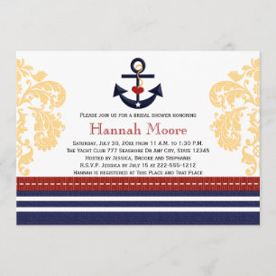 Nautical Anchor Bridal Shower Invitations