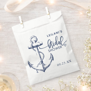 Nautical Anchor Bridal Shower White Favour Bags