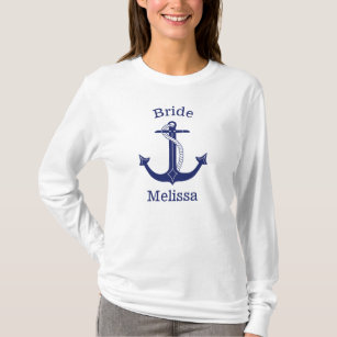 Nautical Anchor Bride Bachelorette Party T-Shirt