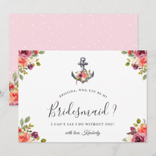 Nautical Anchor Bridesmaid Proposal Invitation