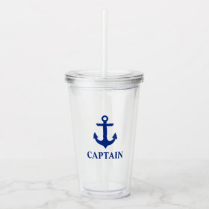 Nautical Anchor Captain Acrylic Tumbler