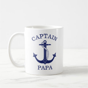 Nautical Anchor Captain Papa Grandfather Coffee Mug