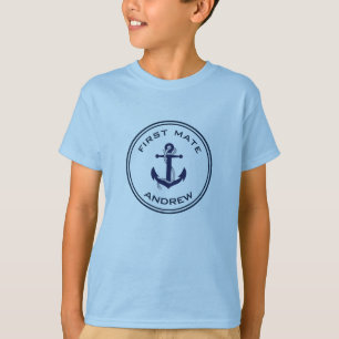 Nautical Anchor - Child's Name T-Shirt -First Mate