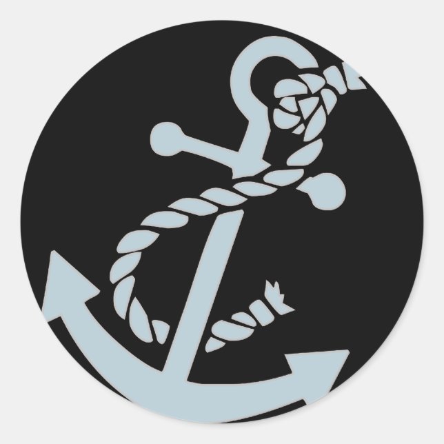 Nautical Anchor Classic Round Sticker (Front)