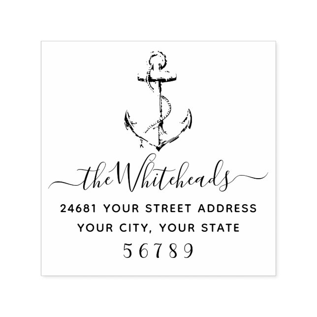 Nautical Anchor Coastal Self-inking Stamp (Design)