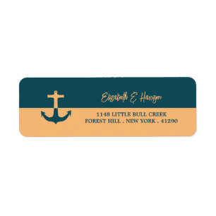 Nautical Anchor - Coral Blue - Beach Wedding