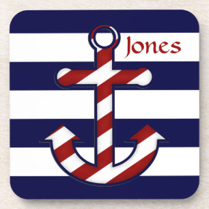 Nautical Anchor Cork Coasters