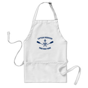 Nautical Anchor Crossed Oars Paddles Navy Blue Standard Apron