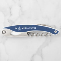Nautical Anchor Crossed Oars Your Boat Name Navy