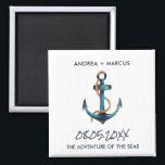 Nautical Anchor Cruise Ship Wedding Favour Magnets<br><div class="desc">Wedding favour magnets for couples who get married on a cruise ship. Customise with your names,  wedding date and the ship's name.</div>