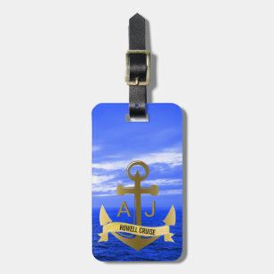 Nautical Anchor Cruise Vacation Ocean Blue Luggage Tag