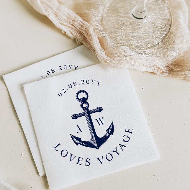 Nautical Anchor Custom Monograms Napkin (Creator Uploaded)