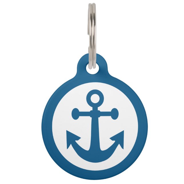 Nautical Anchor custom pet tags (Front)