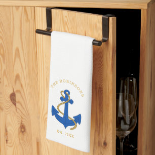 Nautical Anchor Custom Tea Towel