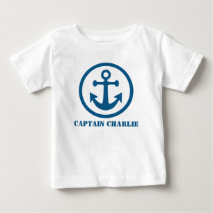 Nautical Anchor custom text clothing Baby T-Shirt