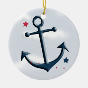 Nautical Anchor Design Cute Ornament