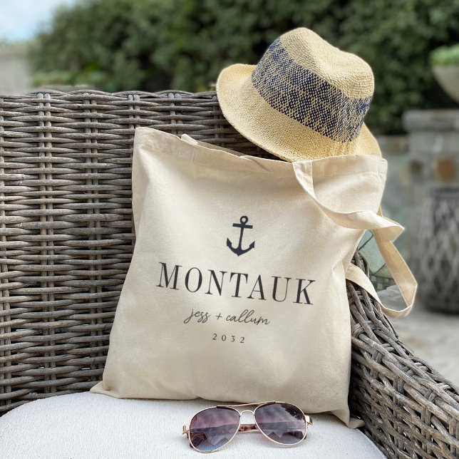 Nautical Anchor Destination Wedding Welcome Tote Bag (Nautical anchor wedding totes)