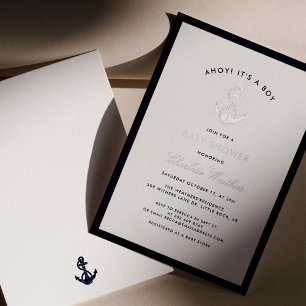 Nautical Anchor Elegant Boy Baby Shower Silver