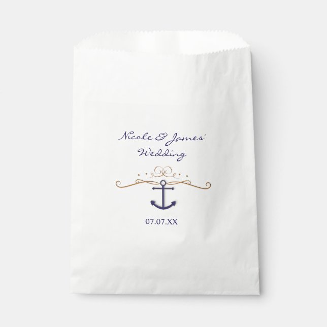 Nautical Anchor Elegant Classy Party Favour Bags (Front)