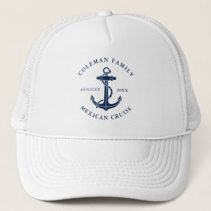 Nautical Anchor Family Cruise Ship Custom Trucker Hat