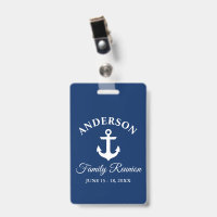 Nautical Anchor Family Reunion Navy Blue Clip