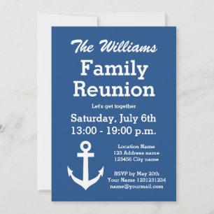 Nautical anchor family reunion party invitations