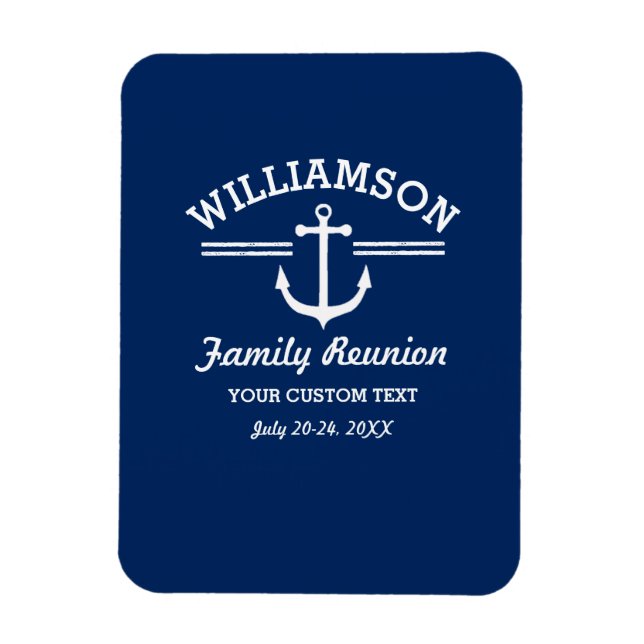 Nautical Anchor Family Reunion Trip Cruise Beach Magnet (Vertical)