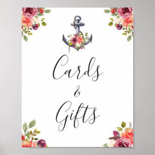 Nautical Anchor Floral Cards and Gifts Sign