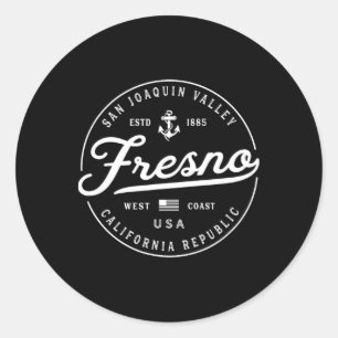 Nautical Anchor Fresno California Travel Vacation Classic Round Sticker