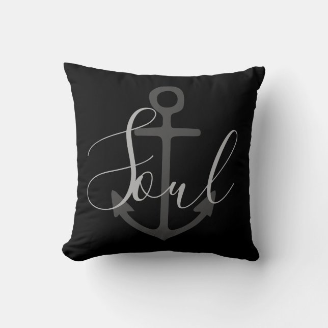 nautical ANCHOR + grey SOUL | Cushion (Front)