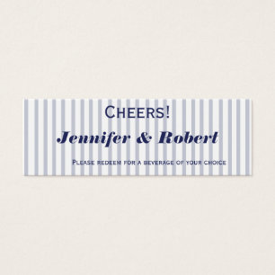Nautical Anchor Grey Stripe Wedding Drink Tickets