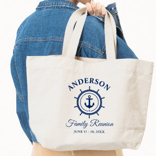 Nautical Anchor Helm Family Reunion Large Tote Bag