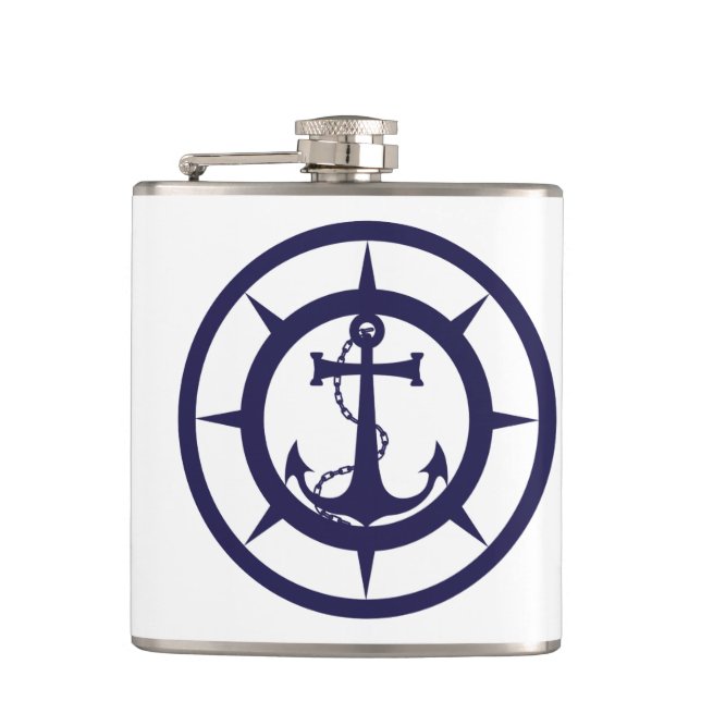 Nautical Anchor Hip Flask (Front)