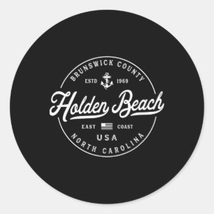 Nautical Anchor Holden Beach North Carolina Travel Classic Round Sticker