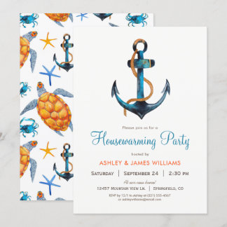 Nautical Anchor Housewarming Party Invitation