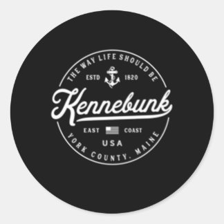 Nautical Anchor Kennebunk Maine Travel Vacation Classic Round Sticker