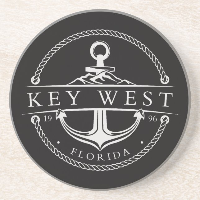 Nautical Anchor Key West Florida 1996 Coaster (Front)