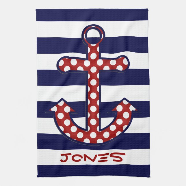 Nautical Anchor Kitchen Towel (Vertical)