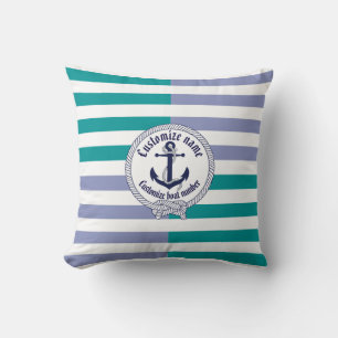 Nautical anchor/knot/seahorse/customise name & #4 cushion