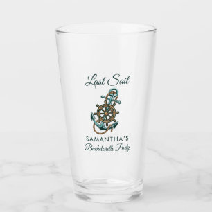 Nautical Anchor Last Sail Bachelorette Party Name Glass