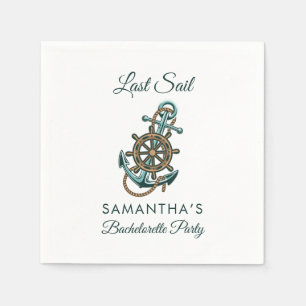 Nautical Anchor Last Sail Bachelorette Party Napkin