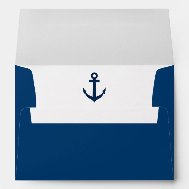 Nautical anchor liner navy blue wedding envelopes (Back (Bottom))