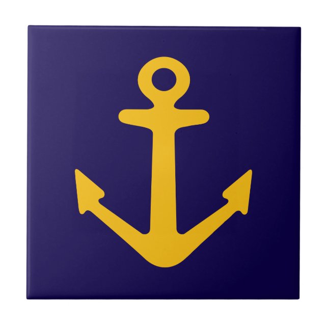 Nautical anchor logo Ceramic Tile (Front)