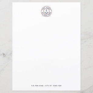 Nautical Anchor Logo Personalised Paper Sheet