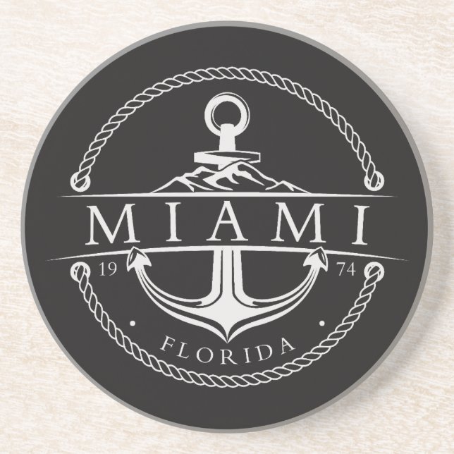 Nautical Anchor Miami Florida 1974 Coaster (Front)
