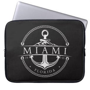 Nautical Anchor Miami Florida 1991 Laptop Sleeve