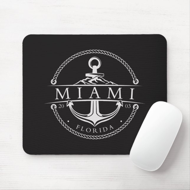Nautical Anchor Miami Florida 2003 Mouse Mat (With Mouse)
