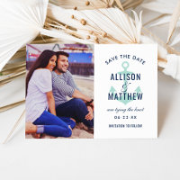 Nautical Anchor Mint Green Photo Wedding
