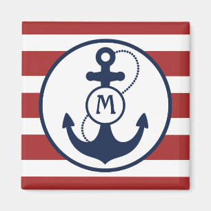 Nautical Anchor Mongram Magnet