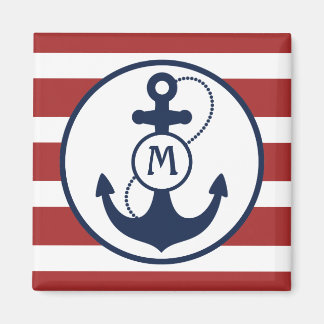 Nautical Anchor Mongram Magnet